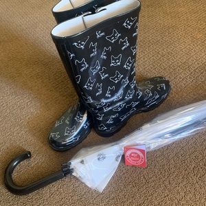 Cat rain boots and umbrella!